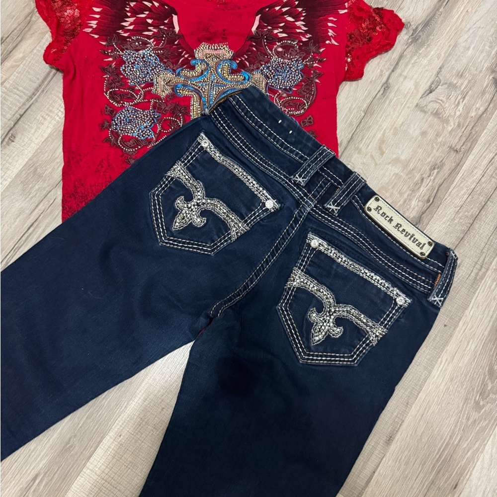 Rock Revival Women's Deep Blue Boot Cut Jeans